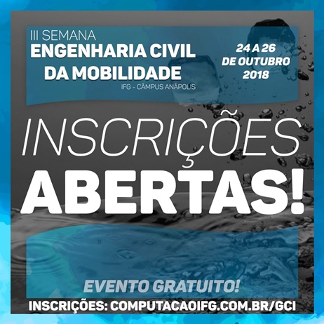 III Semana de Engenharia Civil da Mobilidade está com inscrições abertas