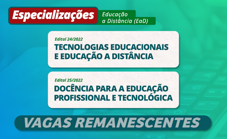 Abertas as inscrições para duas especializações na modalidade a distância