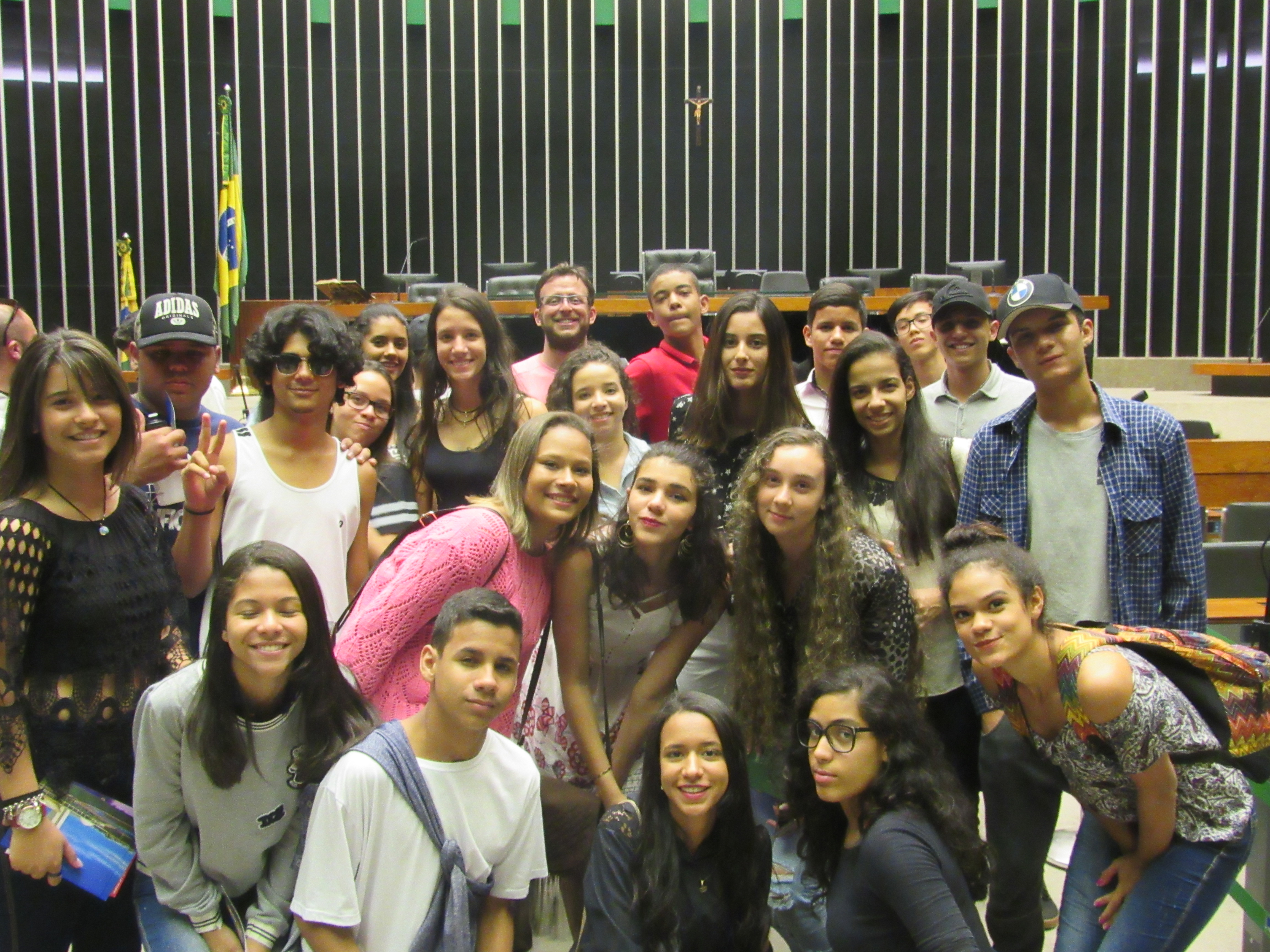 O grupo em visita à Câmara dos Deputados