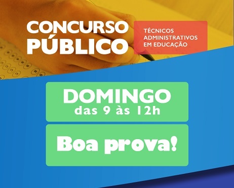 Banner sobre prova do concurso para técnicos-administrativos do IFG