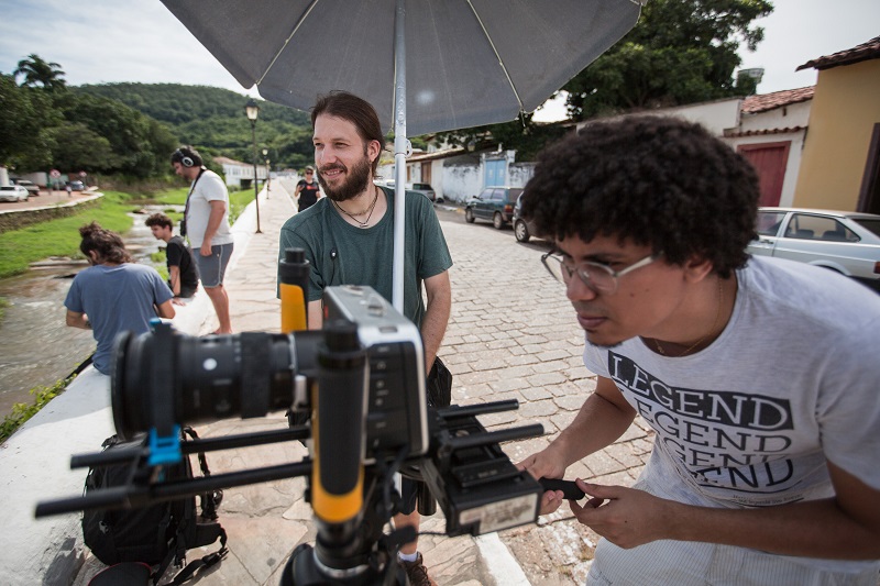 Equipe de filmagem do documentário