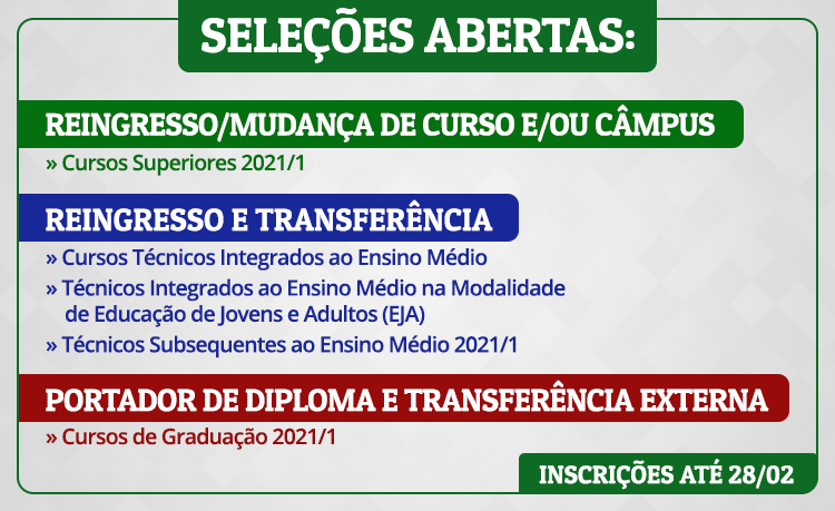 Seleções em andamento no IFG