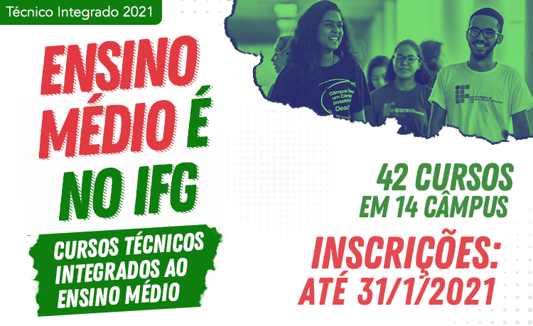 Ensino médio é no IFG com cursos técnicos integrados