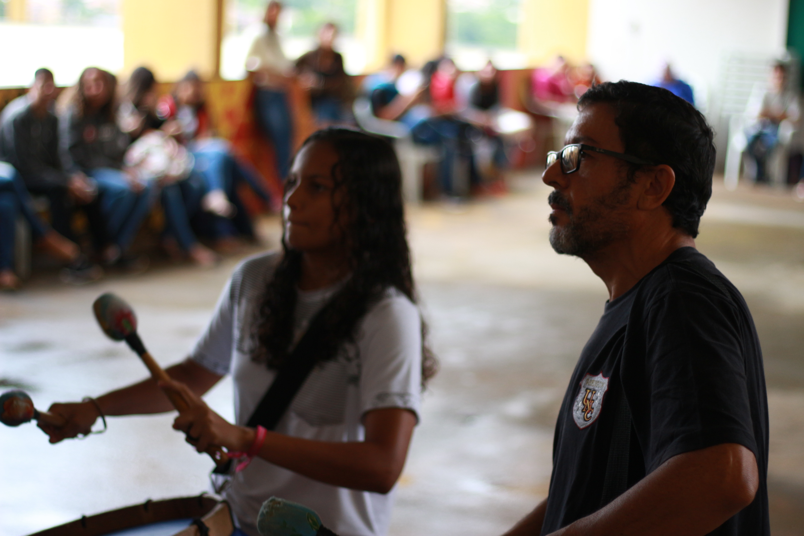 No Câmpus Cidade de Goiás, os alunos foram recebidos com batucada e um cortejo que conduziu os estudantes para o salão de eventos onde foi realizada uma dinâmica de apresentação do corpo docente e administrativo